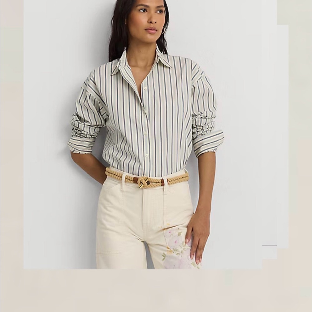 Ralph Lauren Striped Cotton Broadcloth Shirt